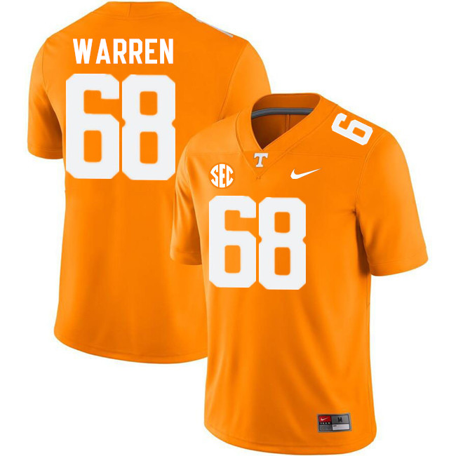 Men #68 Bennett Warren Tennessee Volunteers College Football Jerseys Stitched-Orange